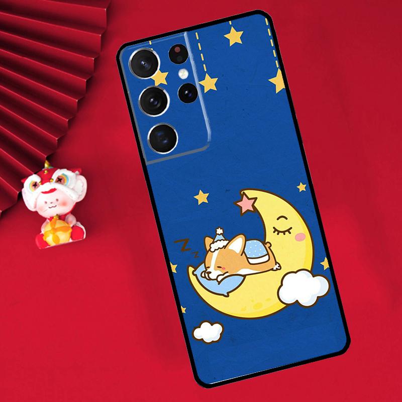 Cute Cartoon Corgi Case For Samsung Galaxy S25 S26 Ultra S21 S22 S20 S23 S24 Ultra Plus S10 S25 FE Cover Funda