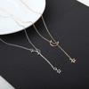 New European and American Fashion Simple Metal Moon Star Clavicle Chain Short Necklace Fashionable Y Necklace