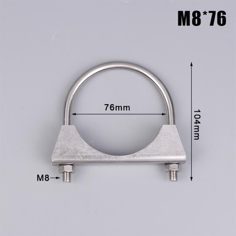 Śruba U ze stali nierdzewnej 304, nieregularna śruba z przegrodą i nakrętką M8, zacisk rury wydechowej