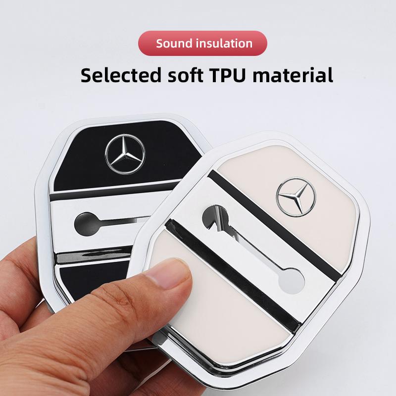 4Pcs Silicone Car Door Lock Protector Cover Anti-Collision Accessories For Mercedes-Benz GLC X253 X254 C-Class W205 W206 A-Class QQ8