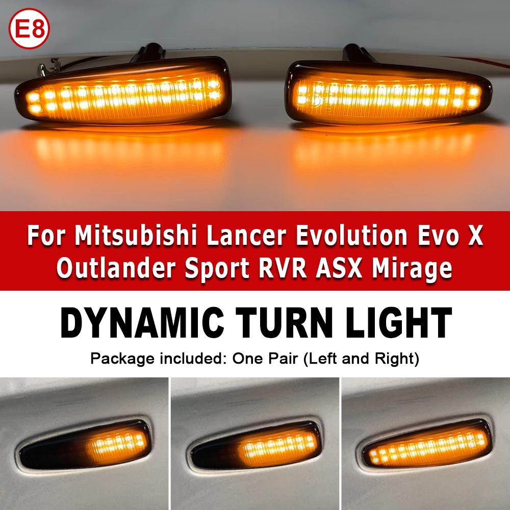LED Dynamic Turn Signal Side Marker Sequential Light For Mitsubishi Lancer Evolution Evo X Outlander Sport RVR ASX Mirage 2014+