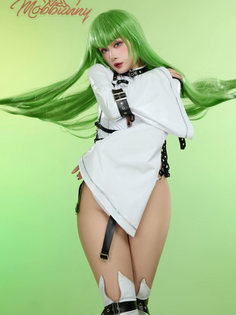 Mobbunny Beautiful Cosplay Moe Long Outfit White for Transformation Women's Costume, Anime/Game Witch/Queen/Heroine Uniform, Sexy, Cute, Bodysuit,