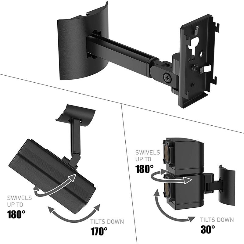 2/4PCS Speaker Stand Bracket Universal Stainless Steel Mount Hanger For Speaker Wall Mount Bracket UB-20II 535 525 550 Black
