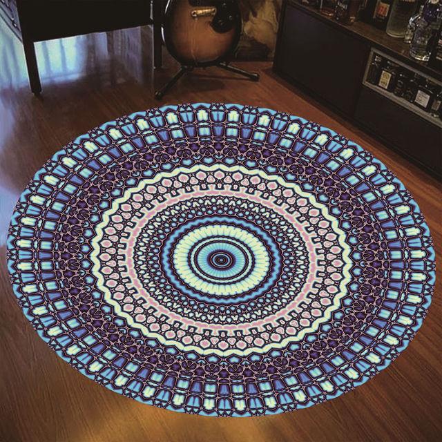 

Круглый ковер в стиле богемной мандалы для гостиной, спальни, журнального столика, коврика для пола, домашнего декора, дверного коврика Tapis 40cm