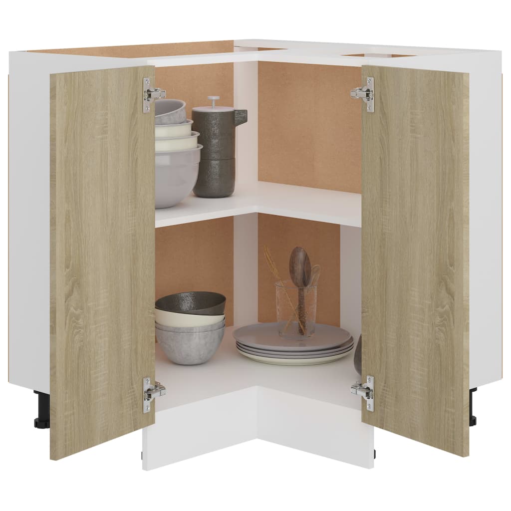 vidaXL Eckunterschrank Lyon Sonoma-Eiche 75,5x75,5x81,5 cm Holzwerkstoff