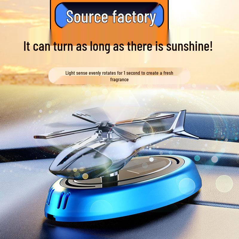 Rotating Solar Airplane Car Air Freshener – Long-lasting Fragrance Console Ornament