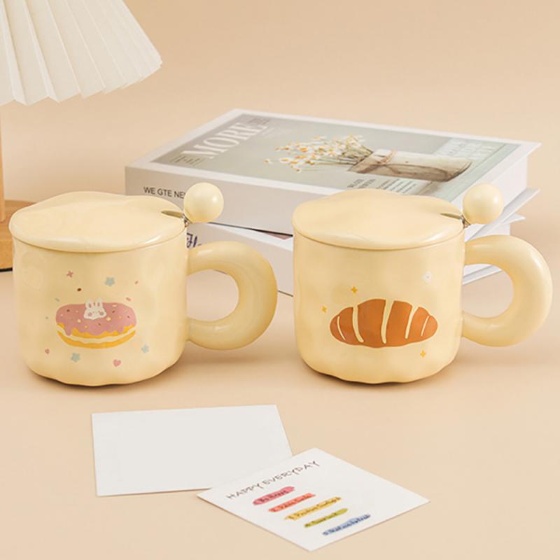 Porcelain Cup Girl Cartoon Multifunction Covered Spoon Practical Cute Water Accessories For Perfect Cup For Hot Drinks Mug