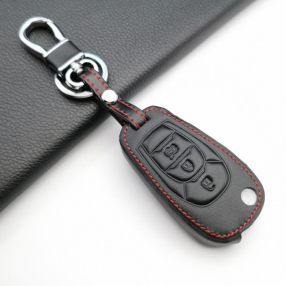 100% Leather Car Key Cover Case Protection For Chevrolet For Cruze Spark Camaro Volt Bolt Trax Malibu Car Styling Accessories