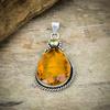 Honey Topaz, Citrine Gemstone 925 Sterling Silver Jewelry Pendant 2.48" M-192