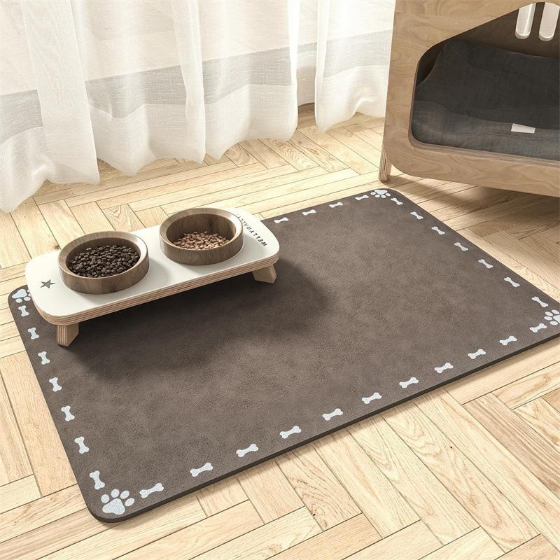 Dog Paw Prints Door Mat Diatomaceous Mud Pet Mat Soft Absorbent Quick Drying Washable Cat Placemat Dogs Accessories Pet Supplies