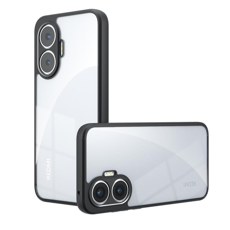 For Xiaomi POCO F7 Case Shockproof Frosted Skin Feel Matte PC+TPU Anti-fingerprint Transparent Cover for Redmi Turbo 4 Pro