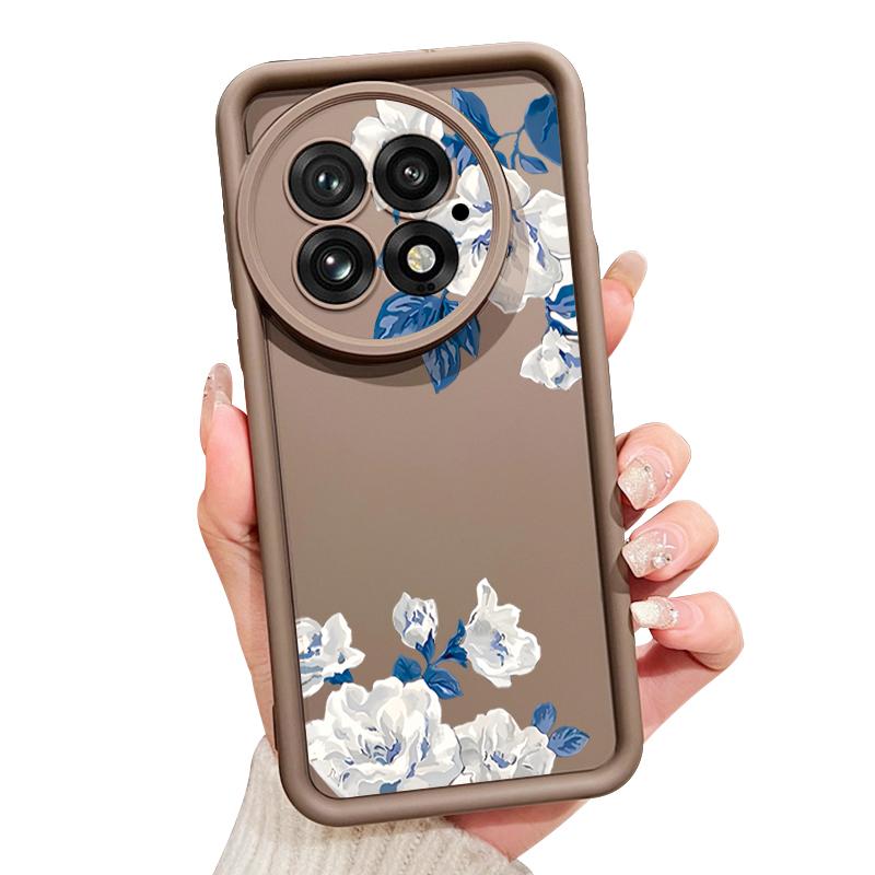 White Gardenia Floral Pattern Case For OnePlus 15 13 13T 12 Shockproof Bumper Soft Silicone Cover For Oneplus Nord 5 13R 12R 11R 5G