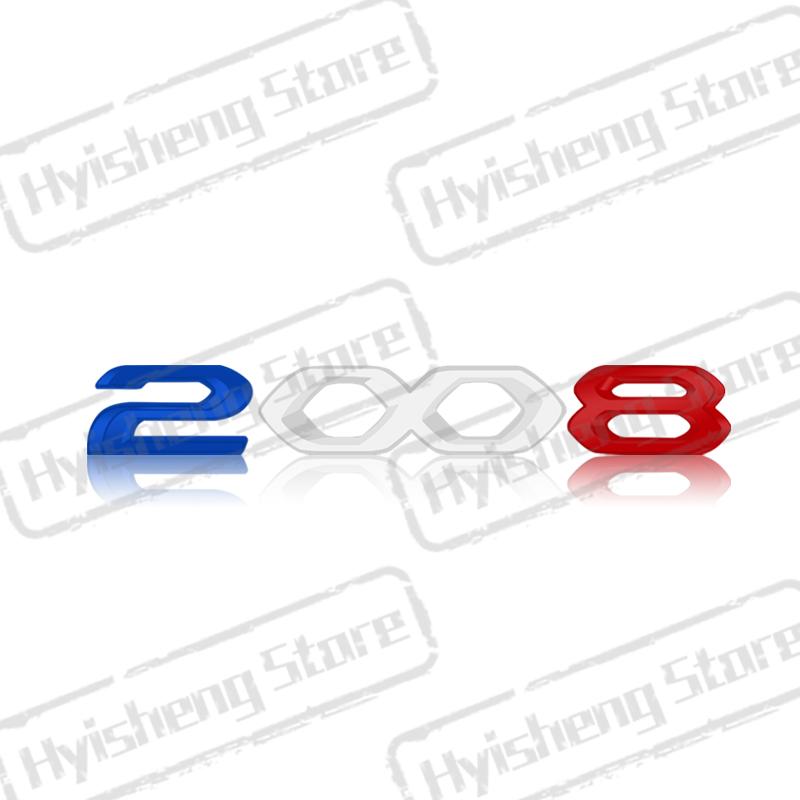 Metal Car Styling For New 2008 3008 4008 5008 Tricolor Blue White Red Sticker Front Hood Badge Rear Trunk Body Emblem