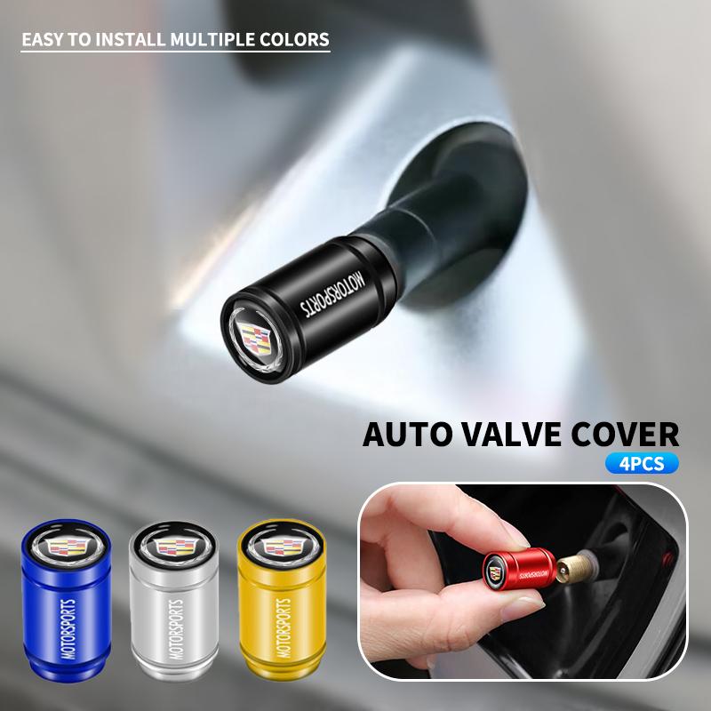 4Pcs Car Wheel Hub Valve 3D Metal Dustproof Tire Valve Cap for Cadillac ATS BLS CT4 CT6 CTS ESCALADE STS XLR XT4 XT5 XTS SLS zjvc48