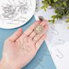 316 Stainless Steel Earring Hooks, Ear Wire, with Horizontal Loop, Stainless Steel Color, 16x27x0.8mm, Hole: 2mm, 20 Gauge, Pin: 0.8mm