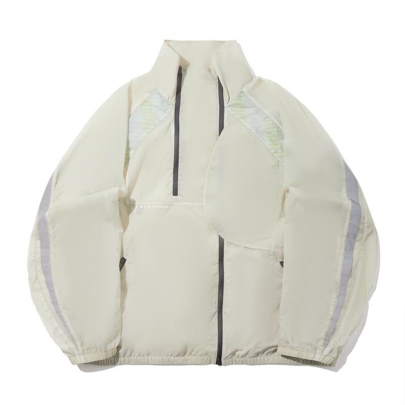 

Li Ning X Takashia Collaboration Sports Casual Simple Letter Loose Stand Collar Jacket Unisex Jacket Light-Yellow Gray AFDVC23-2 XL