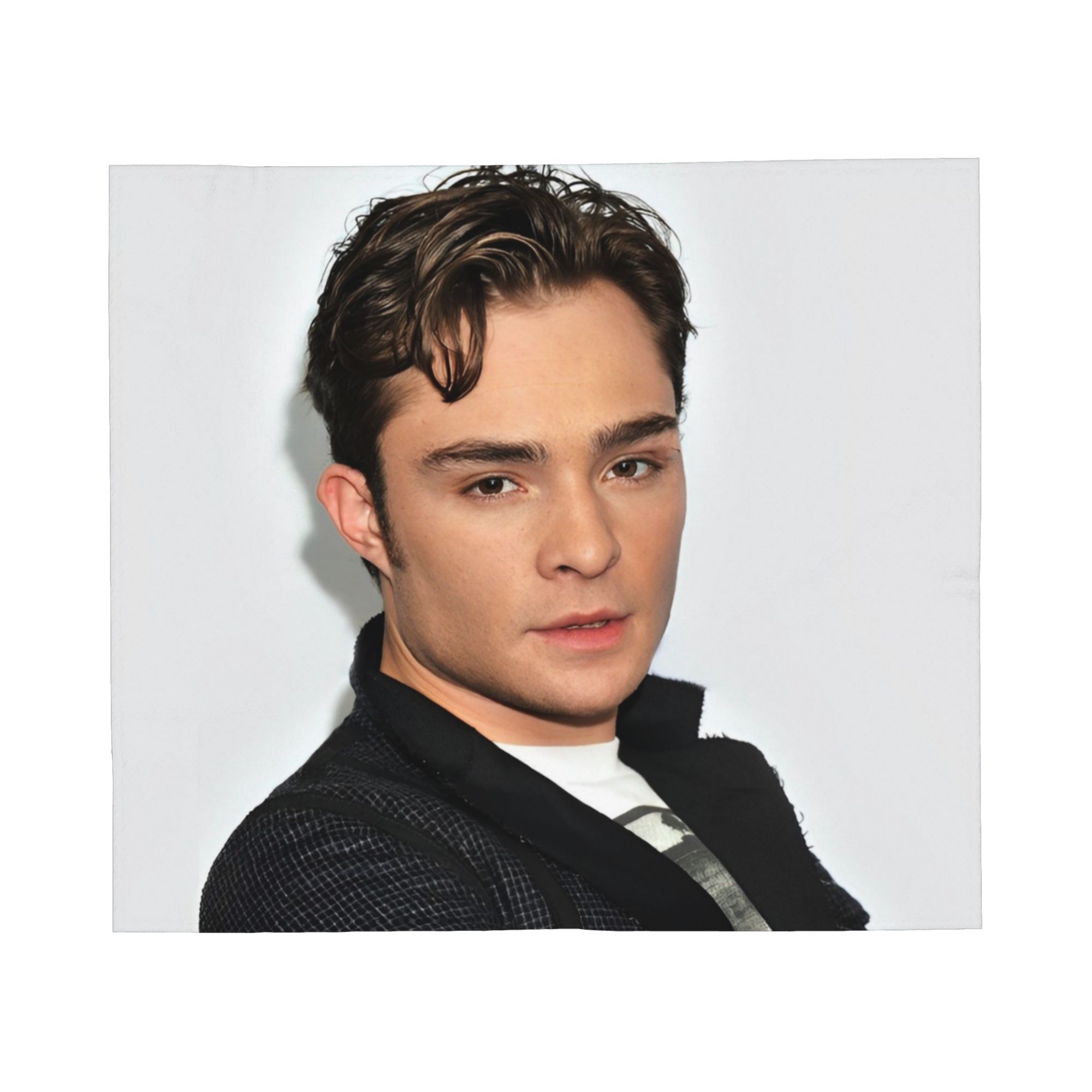 Ed Westwick Photo Blanket Flannel Spring Autumn   Multifunction Warm Throw Blankets for Bed Travel Plush Thin Quilt 30x40in
