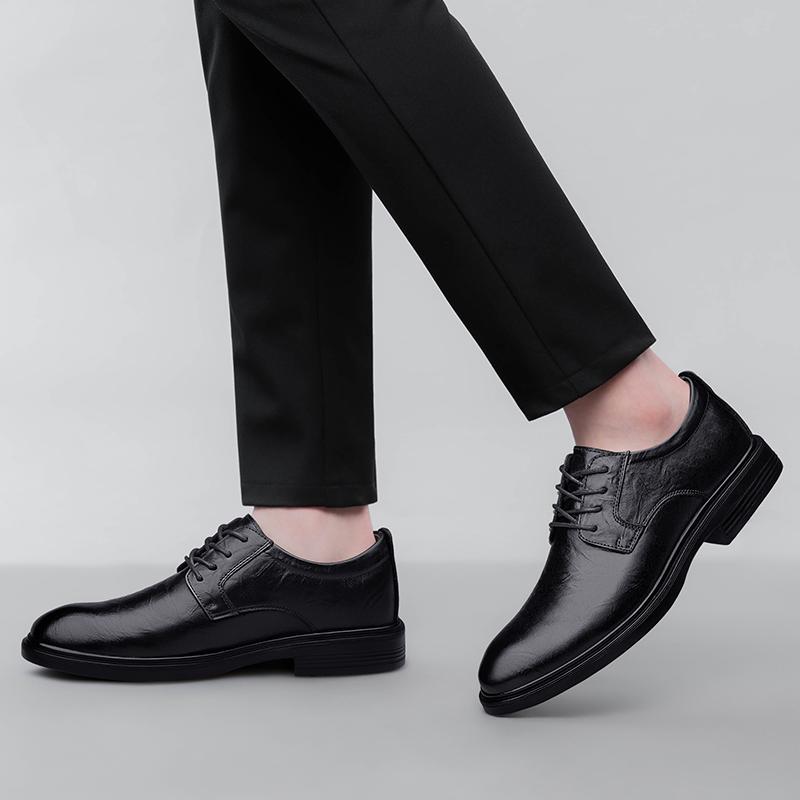 Genuine Leather Man Derby Shoes Luxury Brand Men Oxford Shoes New Men's Business Casual Shoes Soft Sole Formal Dress Footwear