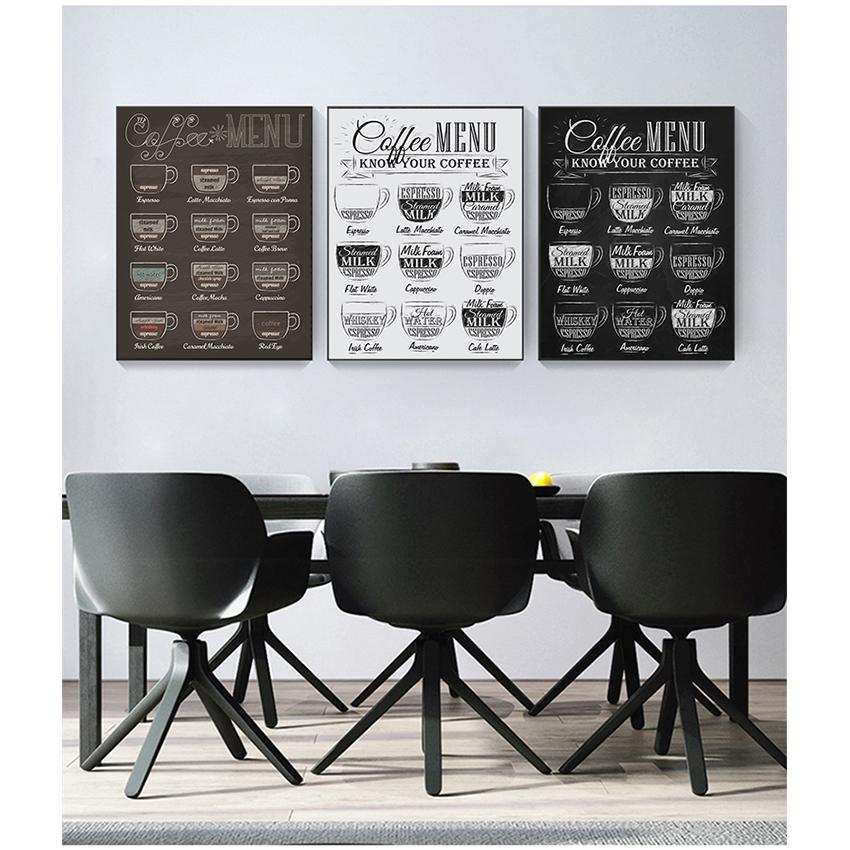 Painting Retro Wall Picture Coffee Shop Decoration Coffee Menu Prints Vintage Style Chalkboard Poster Cafe Wall Art Decor Canvas