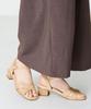 Cross Strap Metallic Line Sandals/Women's 55201 BEIGE-M