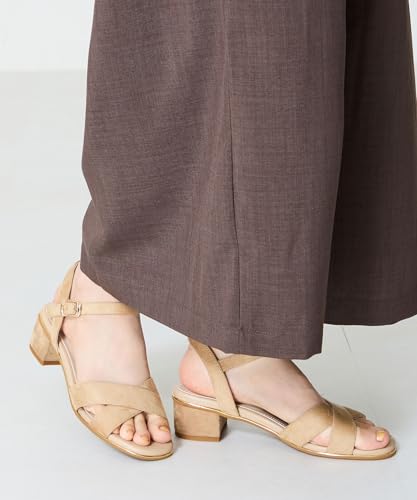 Cross Strap Metallic Line Sandals/Women's 55201 BEIGE-M