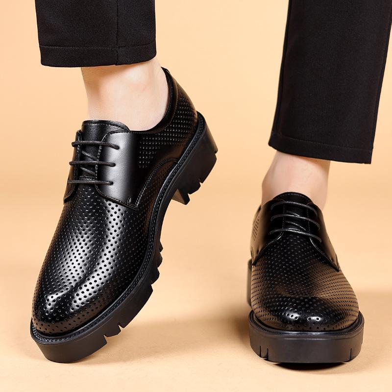 Höhenvergrößernde Schuhe Herren 10cm hohl niedrig geschnitten Herren innen höhenvergrößernde Lederschuhe Business-Kleidung Schnürschuhe dicke Sohle 8CM