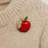 Brooch Pin for Women, Fruit Shape Lapel Pin with Rhinestones Bright Red Glaze And Emerald Leaves, Multi-Purpose Pin for Christmas Gifts Daily Wear