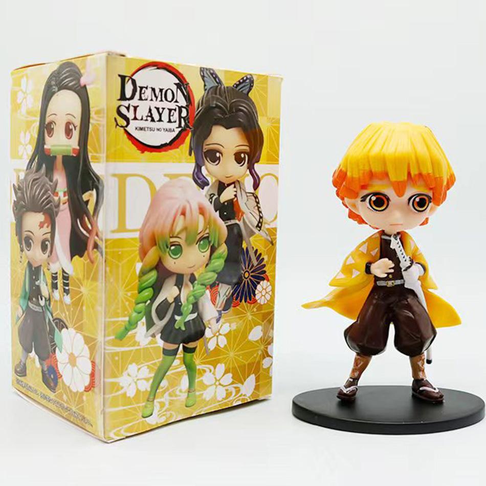 14Cm Anime Figure Nezuko Tanjirou Zenitsu Inosuke Kyoujurou Giyuu Kawaii Qposket Pvc Model Toys Children Gift
