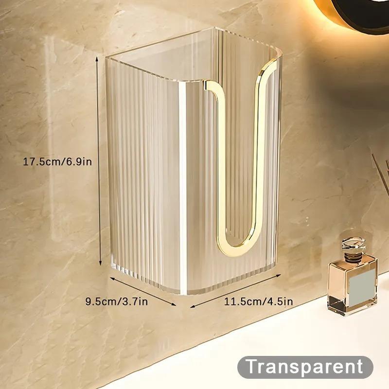 1PC Luxury Tissue Box Wall-Mounted Acrylic Transparent Tissue Box Table Napkin Holder Bathroom Paper Box Tissue Paper Dispenser