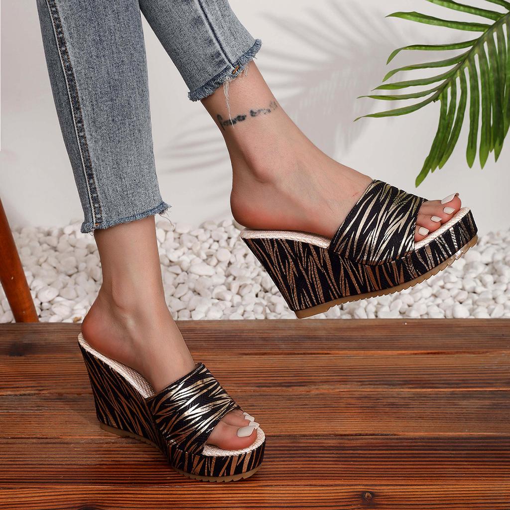 Fashion Summer Cross Strap Sandals for Women Roman Style Fish Mouth Thick Bottom Sandal Slippers Casual Wedge High Heels Sandales Femme