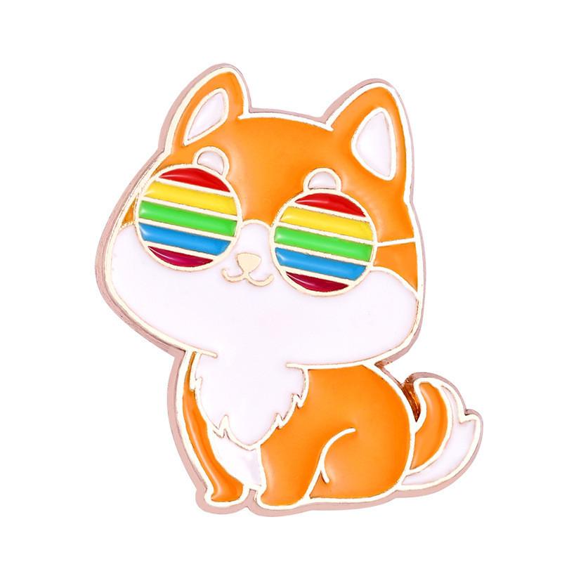 Fun Colorful And Animal Brooches With Rainbow Rabbit Fox And Frog Designs For Creative Gift Giving