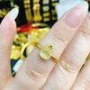 Gold Plated Dragon Scale Clover Ring: Women's Elegant Honeycomb Surface Open Finger Ring, Inspired by Xiaohongshu Style.