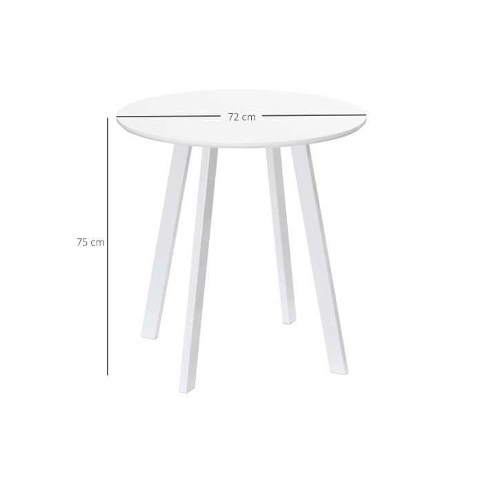 Table De Cuisine - MUVOE - Ronde - Blanc - 2 Places - Métal