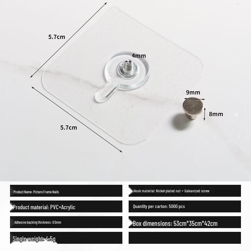 Strong, Punch-Free Adhesive Hook for Kitchen & Photo Frames