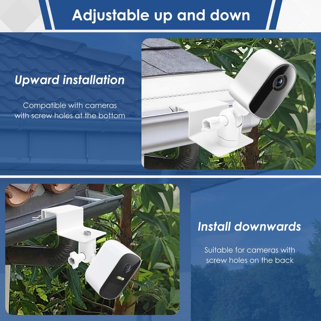 2 Stück Überwachungskameras Dachrinnen-Spezialhalterung Solarpanel-Halterung Wetterfeste Dachrinnen-Montagehalterung Mit Schraubadapter