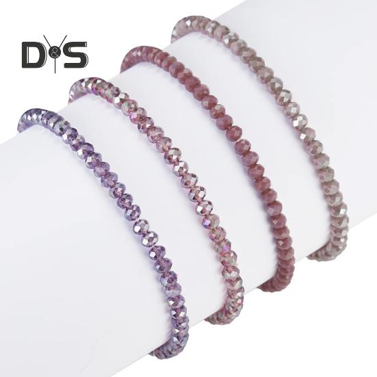 4Pcs/Set Beach Bracelet Fine Workmanship Non-Fading Stacked Bracelet Faux Crystal Versatile Bracelet for Daily Wear