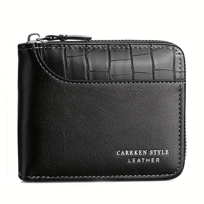 Pu Leather Men‘s Wallet Luxury Mens Purse Male Zipper Card Holders With Coin Pocket Rfid Wallets Gifts For Men Money Bag