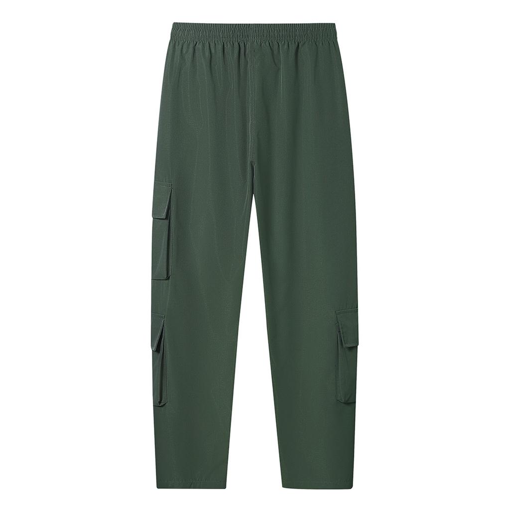 Men's Drawstring Multi Pocket Cargo Pants Men's Casual Quick Drying Straight Leg Cargo Pants