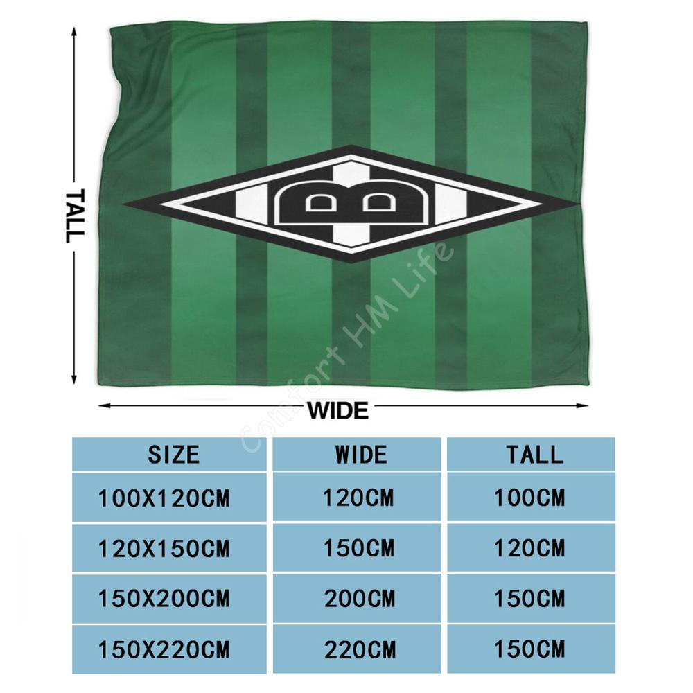 Coperta Stampata Borussia Monchengladbach Morbida Leggera Calda Coperta Plaid in Flanella Casa Letto Divano Ufficio Trapunta Peluche Copriletto