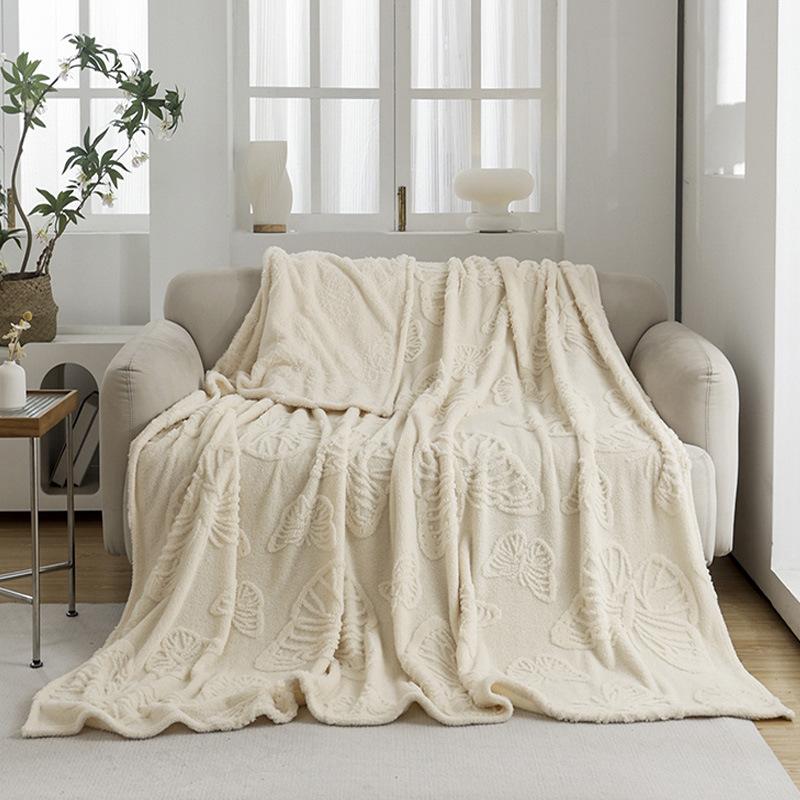 Pătură moale pentru canapea, pătură de flanel fleece, pături decorative ușoare de pluș cu model de fluture pentru toate anotimpurile