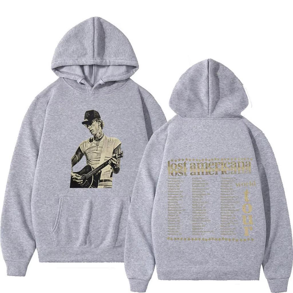 MGK Lost Americana Tour 2026 Print Hoodies Men Women Fashion Hip-hop Pullover Long Sleeves Casual Vintage Printed Sweatshirt