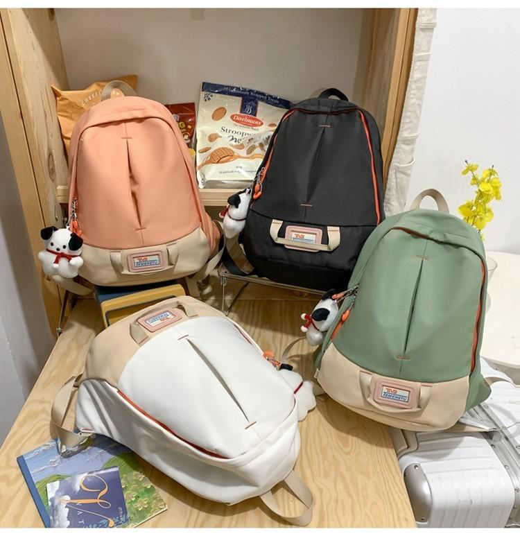 Unisex Harajuku Style Color Block Student Backpack Large Capacity Korean College Wind Ins New Shoulder Bag For Women
