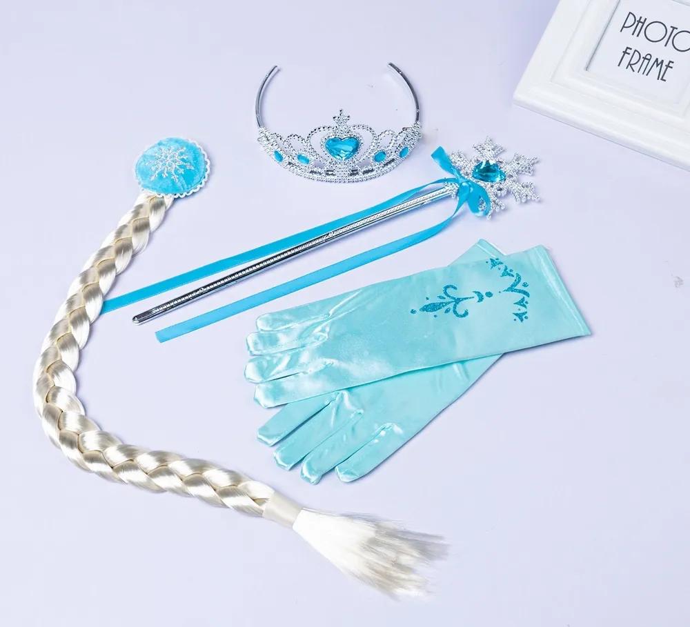 2023 Toddler Baby Girls Princess Dress Kids Snow Queen Costume Dress with Accessories Cosplay Birthday Party Halloween Christmas Gift