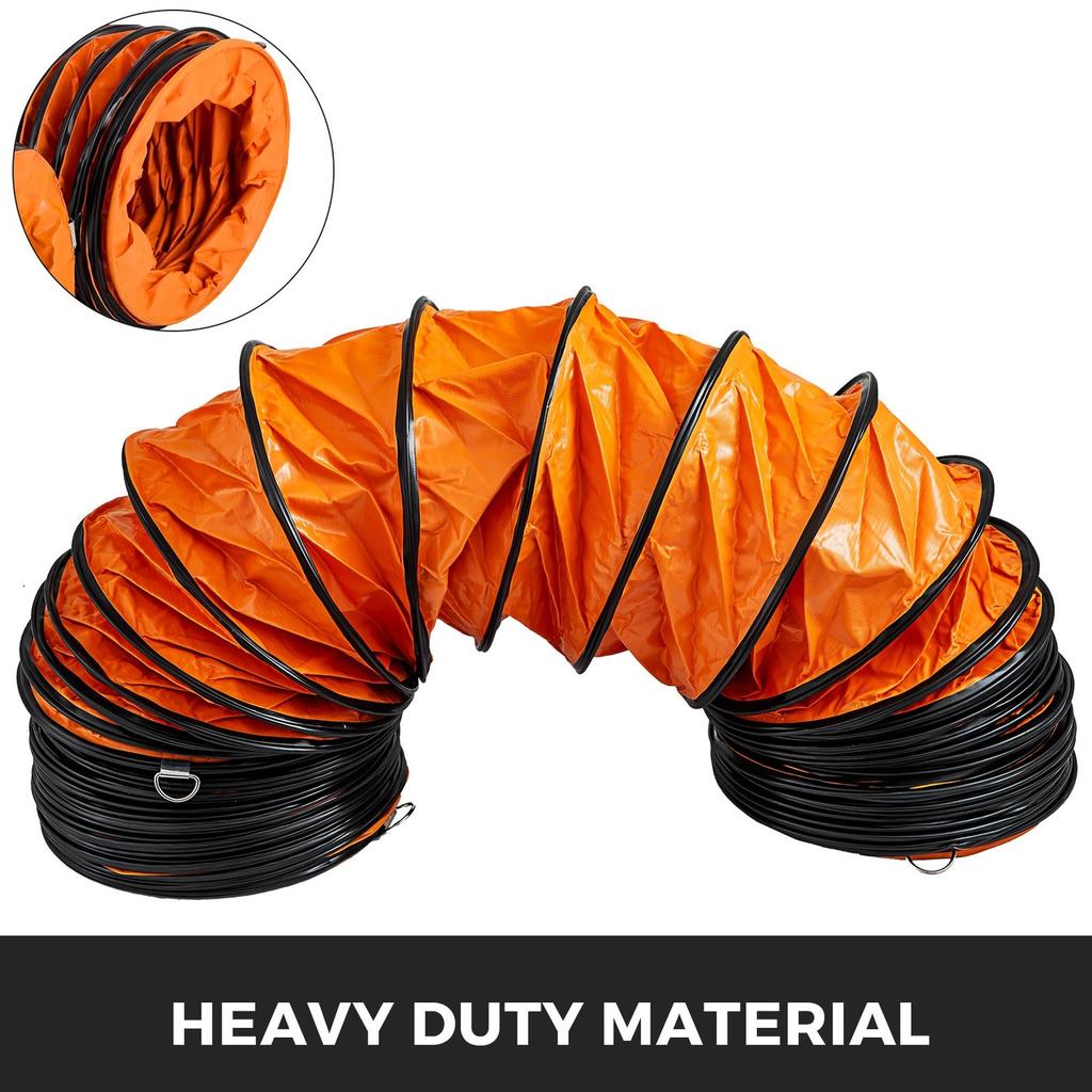 7,6 M/25 Fuß Flexibler PVC-Schlauch für Abluftventilator mit 250 mm/10" Durchmesser