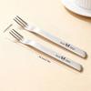 2/4PCS Durable 316 Stainless Steel Fruit Forks Cute Long Handle Dinner Forks 2-In-1 Dual-Purpose Forks Spoon Kitchen Tableware