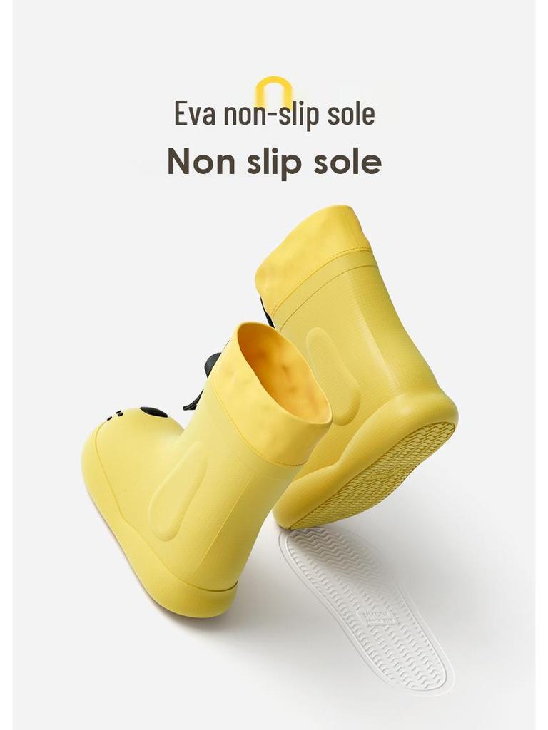 Happy Mary Kids' EVA Rain Boots - Women's Short Tube Drawstring Water Shoes for Boys and Girls