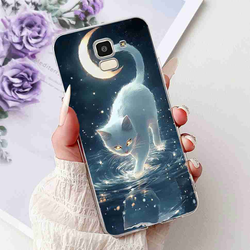 For Samsung Galaxy J6 2018 SM-J600F Case Fashion Girl New Flowers Soft Silicone TPU Cover For Samsung j6 J6 2018 Phone Shell