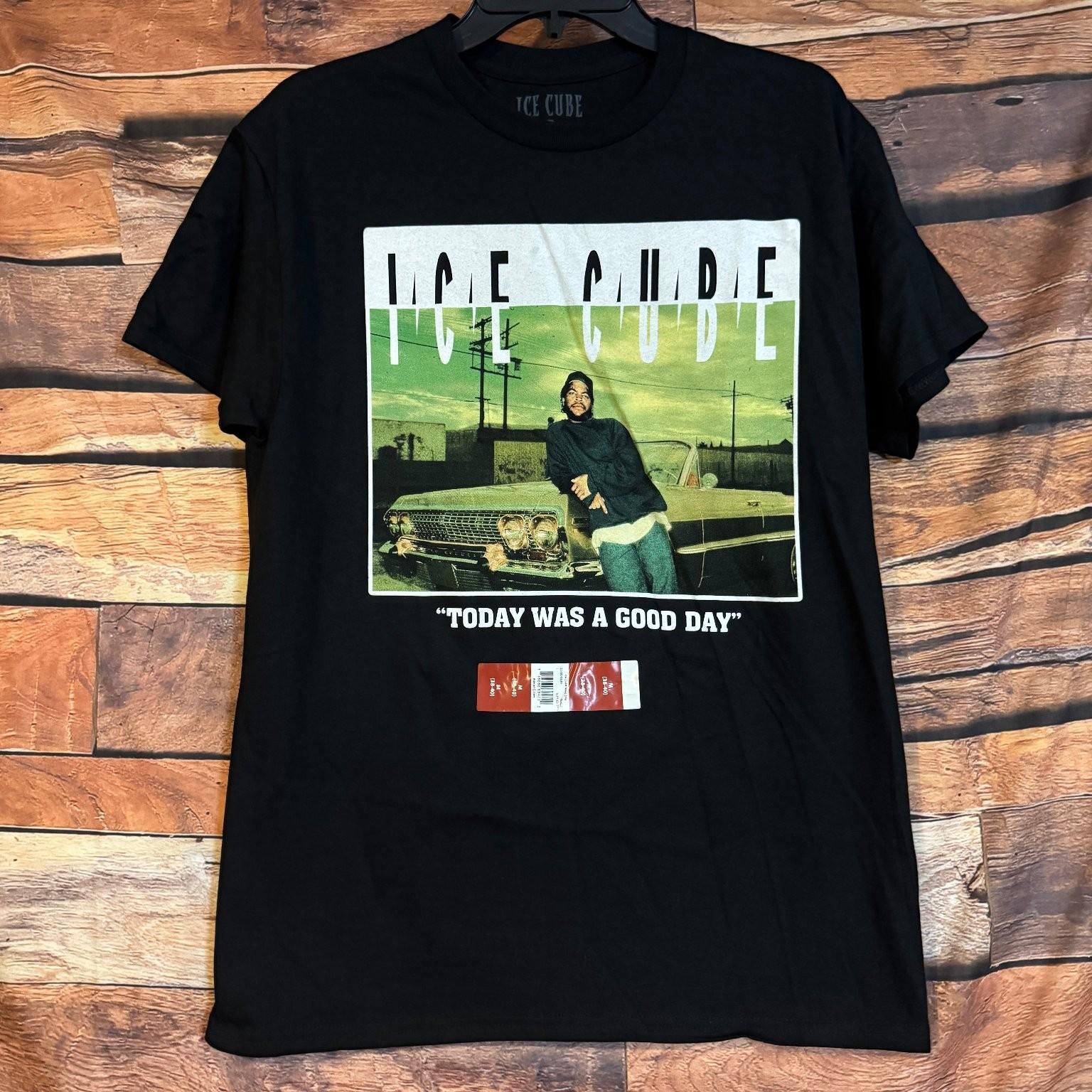 ICE CUBE Men s Black Medium 100% Cotton Graphic Today Was A Good Day Unisex T-Shirt S
