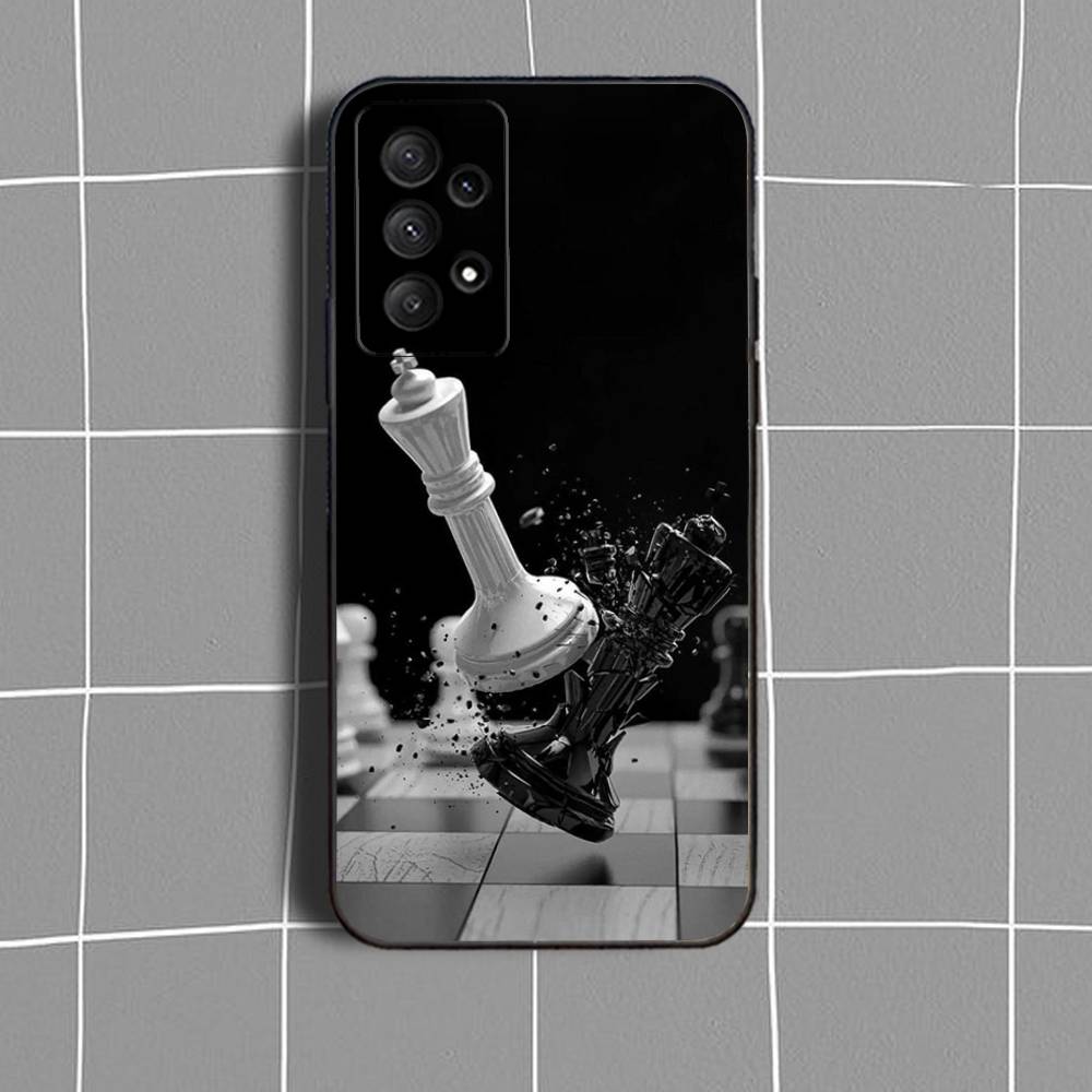 C-Chess Board-ES Phone Case For Samsung Galaxy A73,31,32,72,41,53,52,71,22,5G,Note,J7,8,9 Soft Black Cover
