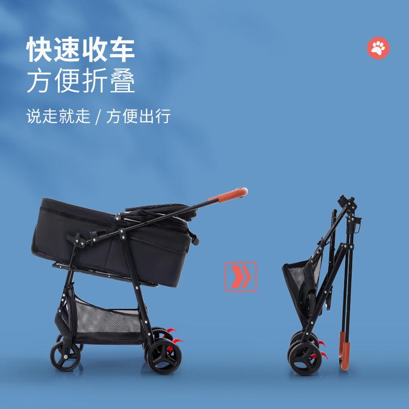 DL01 Pet Cart, Dog, Cat, Teddy Baby Cart, Small Pet Cart, Lightweight, Detachable, Single Wheel Folding